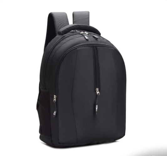 Sleek Black Multi-Zip Backpack